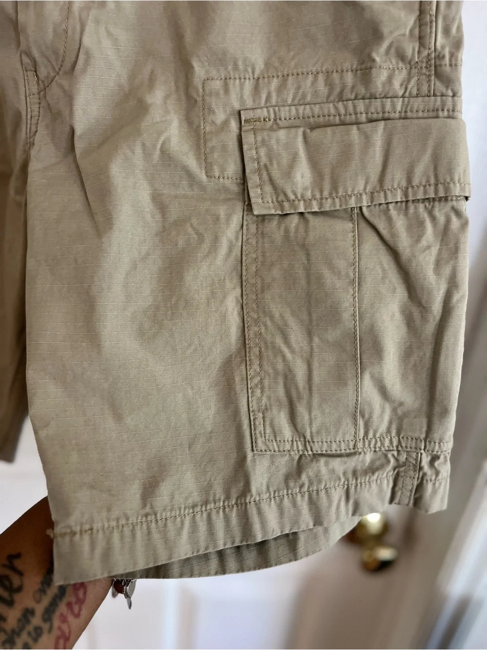 Levi's Cargo Shorts Mens 34 Khaki Cotton Ripstop Utility Chino EUC
